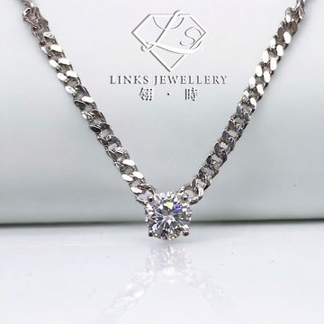 ［翎時珠寶］真正莫桑石 可過測鑽筆 18K金-男生古巴項鍊吊墜 MNG027 男生項鍊 18K金項鏈 男士項鍊 男女通用