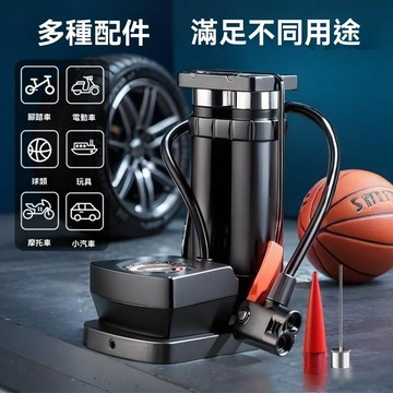 🔥臺灣出貨🔥高壓腳踏打氣筒 自行車打氣筒 電動車打氣筒 摩托車汽車籃球萬能充氣筒家用充氣泵