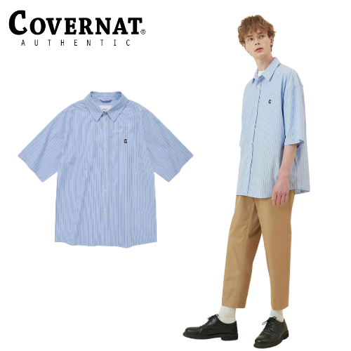 COVERNAT] 21春夏Overfit C Logo Stripe Half 襯衫推薦| 蝦皮商城