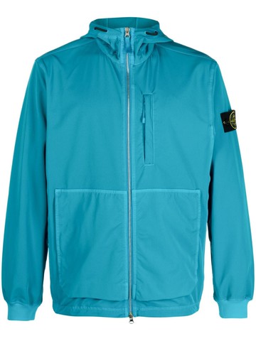Stone Island - Compass-patch hooded jacket - men - Polyamide/Elastane - S - Blue
