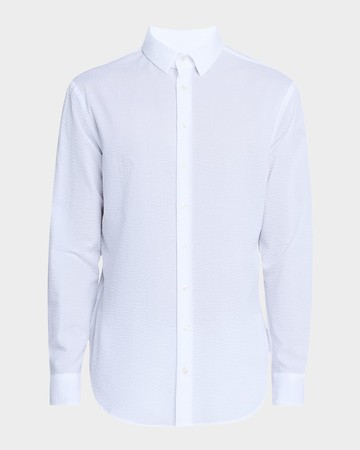 Men's Solid Seersucker Sport Shirt