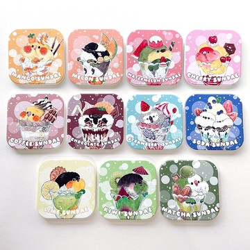 Rolia's 手作 夏日聖代 立體光釉 陶瓷吸水杯墊