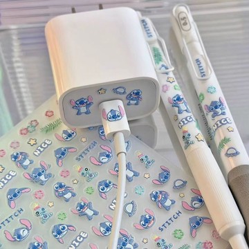 ✨桃園出貨✨小紅書爆款史迪仔美甲貼紙浮雕立體卡通背膠可愛指甲防水筆桿飾品