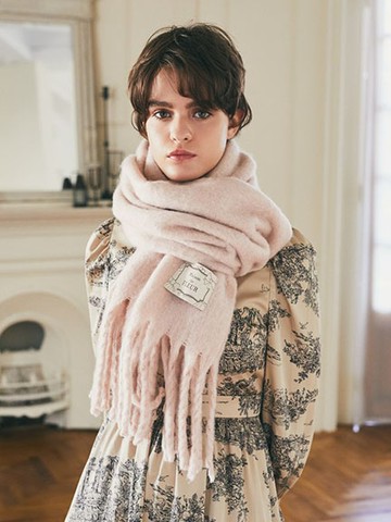 簡約素面流蘇保暖圍巾(8A43F6J0200) - Maison de FLEUR