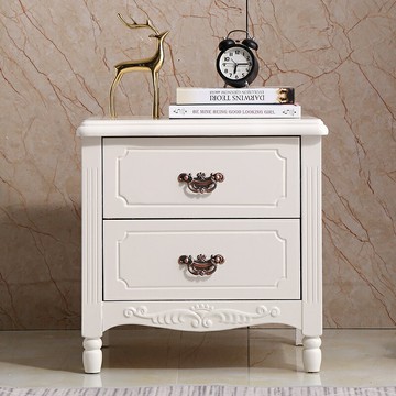 實木床頭櫃   美式輕奢實木床頭櫃高檔復古小戶型簡約現代儲物櫃臥室收納櫃整裝