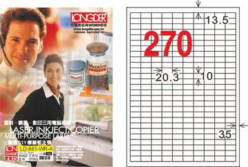 【龍德】LD-881-WR-C A4模造可再貼 10x20.3mm【APP滿額下單10%點數(單一帳號最高5000點)】1/31止