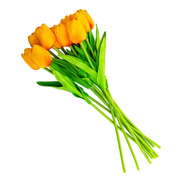 【dayneeds】仿真花藝-鬱金香(六色可選)12支1組橙色