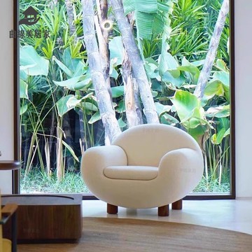 北歐輕奢 樣板房客廳沙發 單人現代設計師酒店時尚創意休閑沙發qxm8091