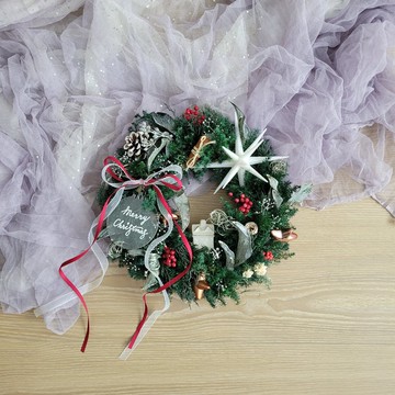 伯利恆之星 | 2025聖誕花圈 | 客製壓克力手寫牌 |可換緞帶含贈品