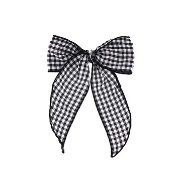 Monkey Bow 復古黑白格紋 (大)