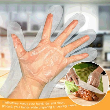 一次性 PE 手套一次性透明無乳膠食品準備安全手套用於家庭清潔餐廳廚房餐飲 100 件/盒 2026