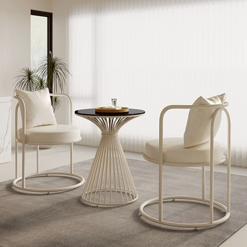 商務洽談沙發桌椅組合酒店接待家用陽臺休閑咖啡廳奶茶店小圓桌椅 b8085