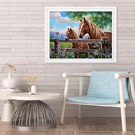 Horse Diamond Painting Art Kits for Adults and Kids,5D Diamond Painting Horse Kits for Adults and Kids, Diamond Art Horse Kits for Home Wal 並行輸入品