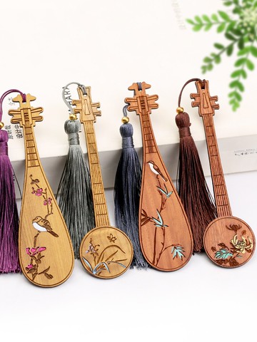 紅木制復古典中國風書簽套裝禮盒精美文創小禮品送老師木質簡約文藝古風京劇創意故宮禮物定制定做訂制學生用