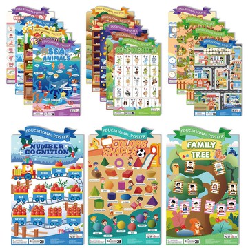 甄選熱銷好物🔥早教英文 英文教具 掛墻海報 16張敎育海報兒童英語掛圖早敎益智啟懞掛圖