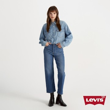 Levis 女款 RIBCAGE 超高腰牛仔褲 直筒 丹寧 Performance Warm 保暖褲 熱賣單品