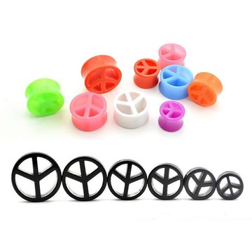 和平 鏤空 糖果色 擴耳器 B2787【10~20mm】亞克力耳擴器 耳環 (可戴著洗澡 防敏) 龐克 體環 穿刺