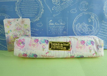 【震撼精品百貨】Little Twin Stars KiKi&LaLa 雙子星小天使 筆袋 粉白 細布 KayoH 震撼日式精品百貨