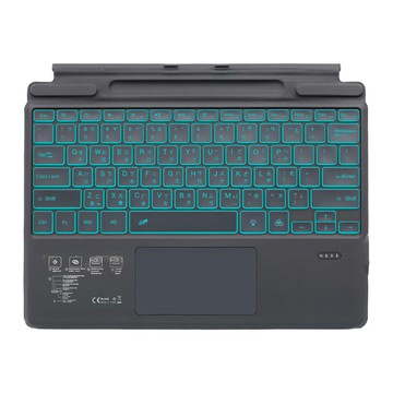 其它品牌 IS愛思 SF-2089D Surface Pro 8/9/10/11 七彩背光輕薄藍芽鍵盤 繁體注音 台灣雙認證 帶筆槽 多角度