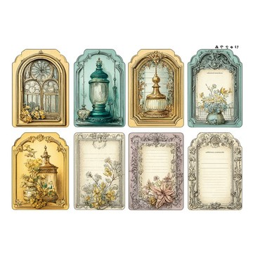 【9 月新品】20-147-0208 剪裁紙 幻想復古浪漫喫茶