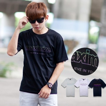 【NB1326J】maximize簍空框線文字 短TEE(SH122-1118)