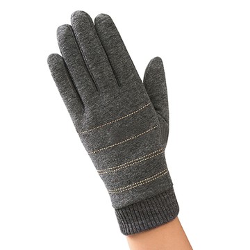 【幸福揚邑】防風觸控手套加絨保暖機車手套-螺紋男款-灰