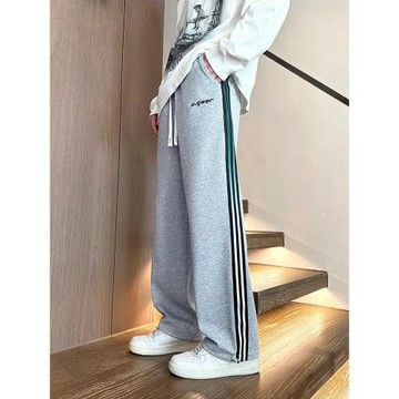 春秋季休閑長褲子男孩青少年新款潮流運動褲大童男裝寬松直筒衛褲