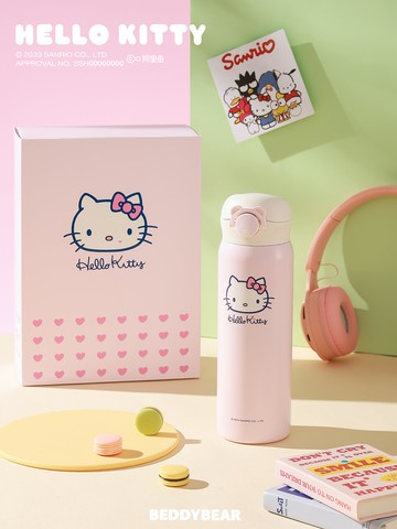 【BEDDY BEAR】 杯具熊  HELLO KITTY彈跳直飲保溫杯470ml