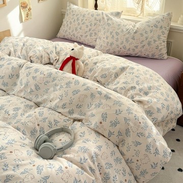 ins新款裸睡親膚床包組 A類水洗棉 床上四件套 床單 被套 學生 宿舍 三件套 床品