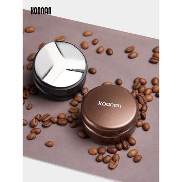 koonan布粉器智能咖啡壓粉器意式不銹鋼可調節高度58mm咖啡壓粉錘