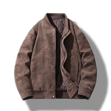 【巴黎精品】現貨+預購 美式皮衣外套立領夾克薄外套秋冬商務簡約上衣大碼休閒男裝-復古男外套2色a1lc43