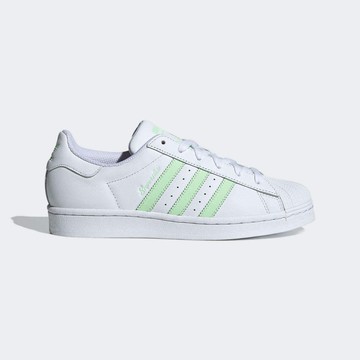 【ADIDAS】SUPERSTAR 女 休閒鞋 白綠-IE3005