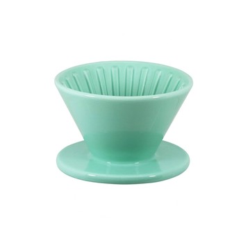 [寶馬牌 錐形陶瓷濾杯 1-4杯 綠色] JA-06-02-C-G