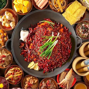 地攤老火鍋鍋具商用鑄鐵鍋電磁爐平底搪瓷重慶九宮格火鍋盆卡式爐