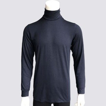 兩件免郵外貿 男高領兩翻領發熱絲薄款保暖長袖打底衫T恤面料柔軟