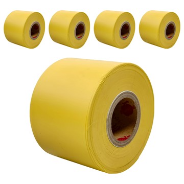 無黏性標示帶 可反覆利用 5個 30m x 5cm 黃色 警示帶