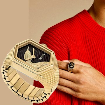 FOSSIL Watch Ring 金蛇璀璨手錶戒指 戒指錶 雙12購物節 送禮首選-金 ES5382
