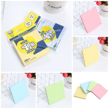 [Hare.D]新版素色便利貼 N次貼 7.6 * 7.6cm 便利貼 100pcs 方形便條紙 粘性強 備忘紙 方形 辦公 記事本