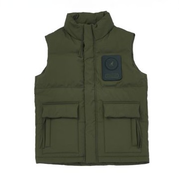 KANGOL 男女 立領鋪棉背心 深綠 6455148170