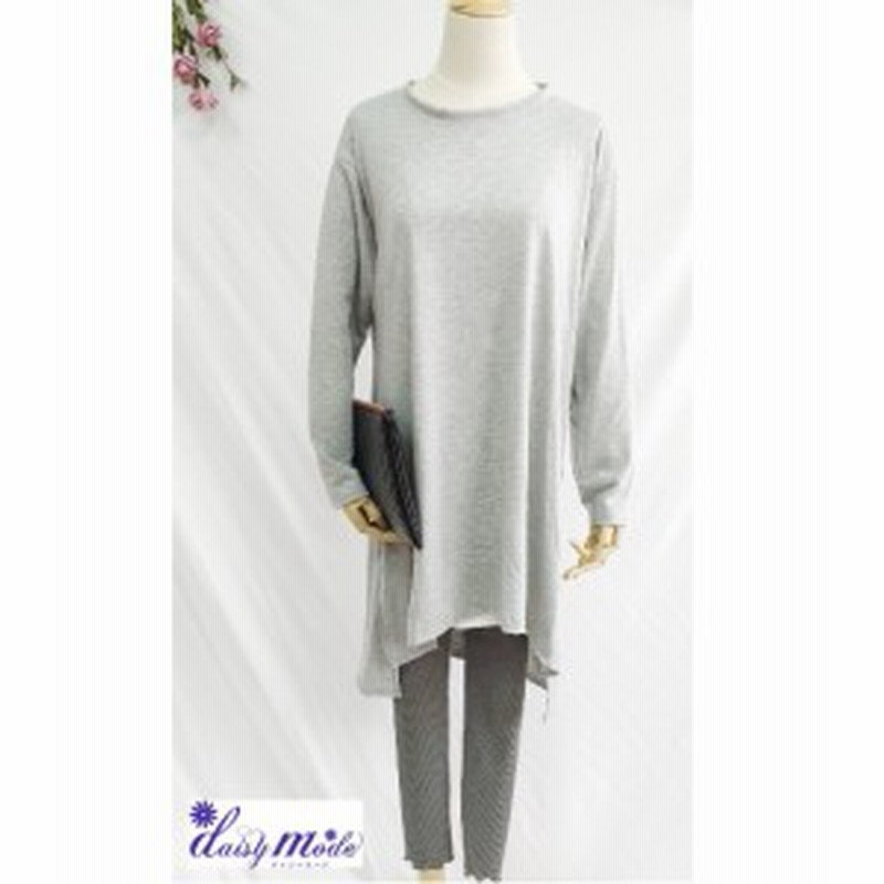 春夏チュニックワンピース アンシンメトリーチュニック 長袖 サイドスリット ゆったり 体形カバー 通販 Lineポイント最大1 0 Get Lineショッピング