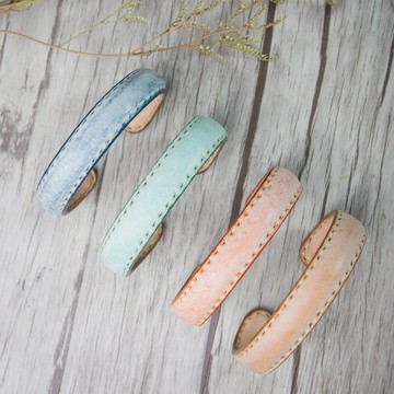 【出清】擦蠟皮手環 義大利植鞣擦臘皮真皮