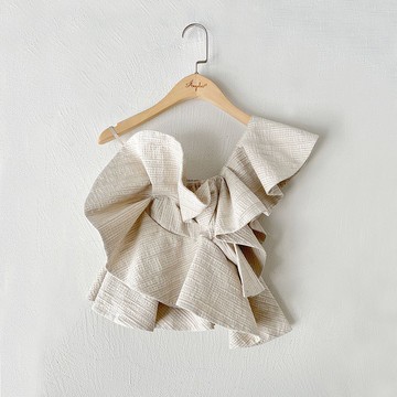 訂製系列-Aurora單肩荷葉上衣