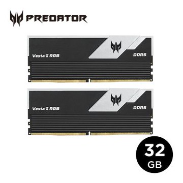 ACER 宏碁 Predator Vesta2 DDR5-6000 32G(16*2)黑 RGB 超頻桌上型