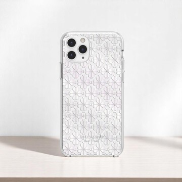 【kate spade】 iPhone 11  Pro 精品手機殼/套-黑桃白花