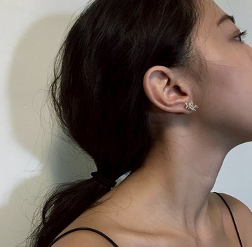 爆炸點點 純銀 耳針式耳環