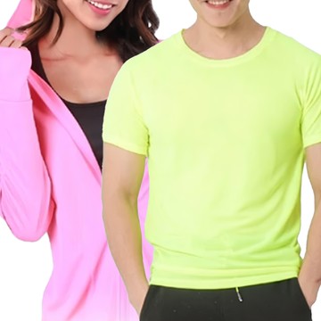 MI MI LEO 機能防曬 防曬外套 + 路跑螢光T恤 2件組  外套/2XL T恤/L  桃粉 + 螢光黃