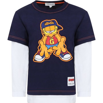 Marc Jacobs Blue T-shirt For Boy With Printed Garfield