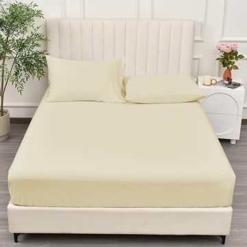 床包組-內含床包+枕套/涼感雪花冰紗/2581晨曦黃