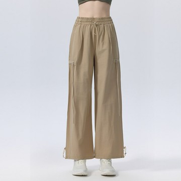 【巴黎精品】現貨+預購 女瑜珈褲運動長褲居家健身瑜珈服親膚透氣速乾-寬鬆喇叭休閒繫繩女褲子a1jn50