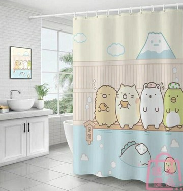 衛生間浴簾門簾加厚滌綸防水防霉窗簾門簾隔斷簾【聚寶屋】